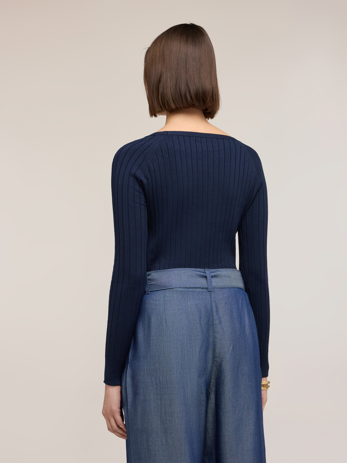 Mixed viscose ribbed top image number 1