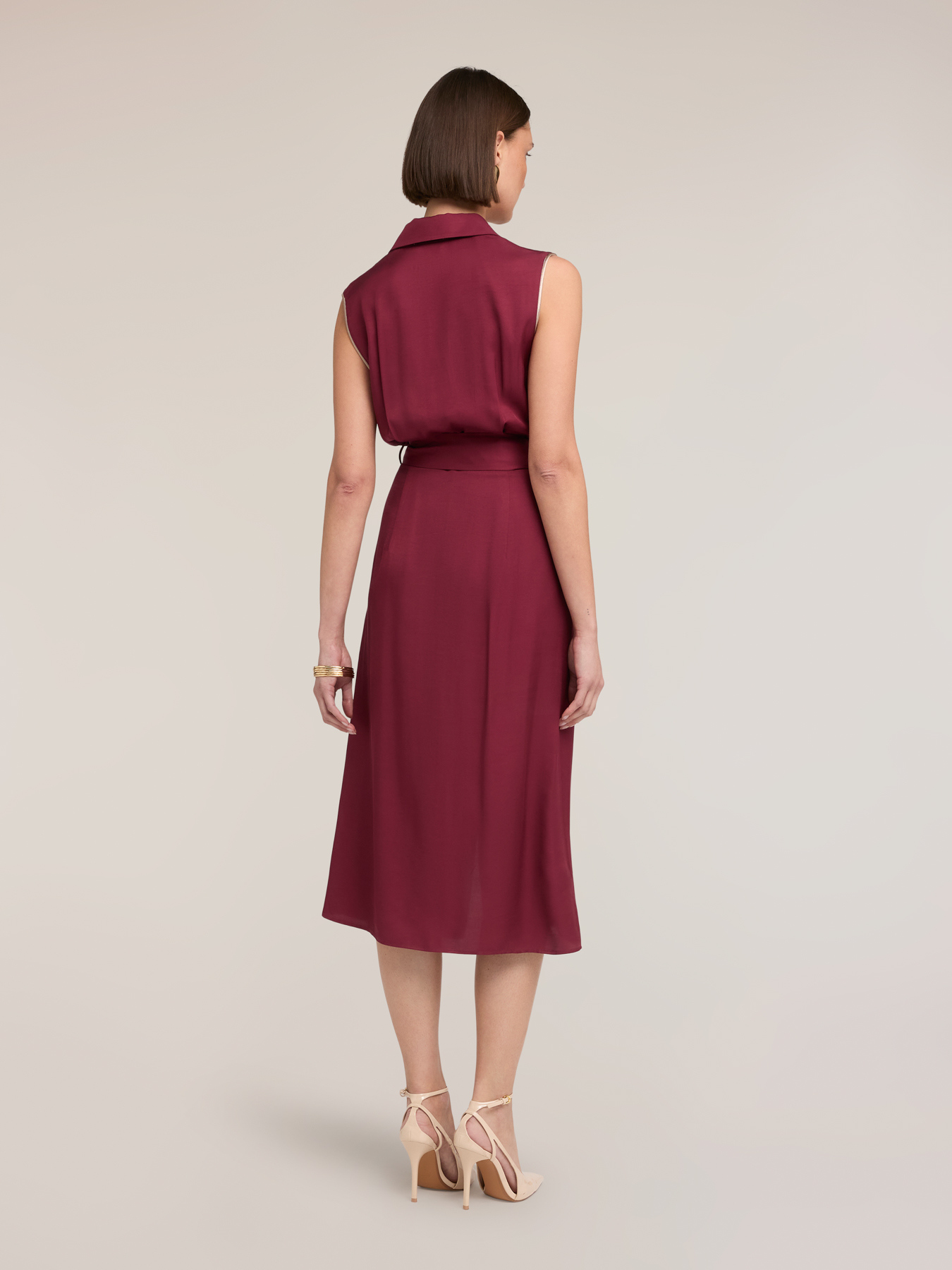 Rochie tip cămașă din twill cu curea image number 1