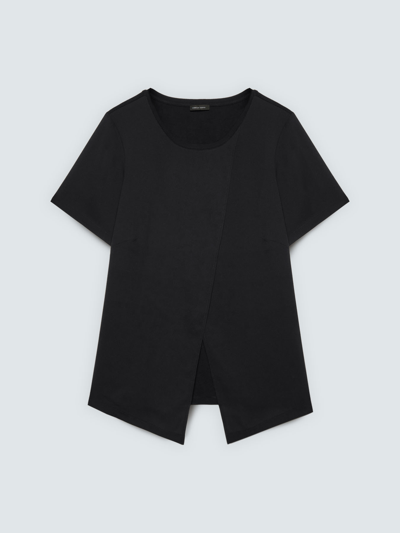 T-shirt bimaterica con dettaglio portafoglio image number 4