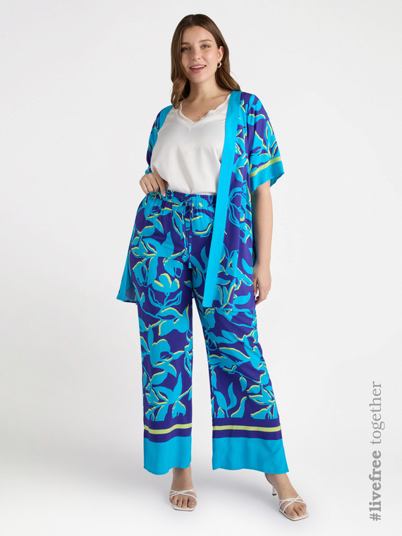 Hose mit Blumenmuster aus Viskose LENZING™ ECOVERO™