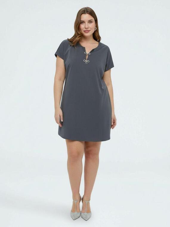 Kleid aus Milano-Strick mit Schleifen