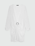 Crepon swimsuit cover-up shirt image number 5
