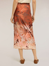 Pareo-effect satin skirt with print image number 1