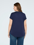 Two-material T-shirt with round neckline image number 1