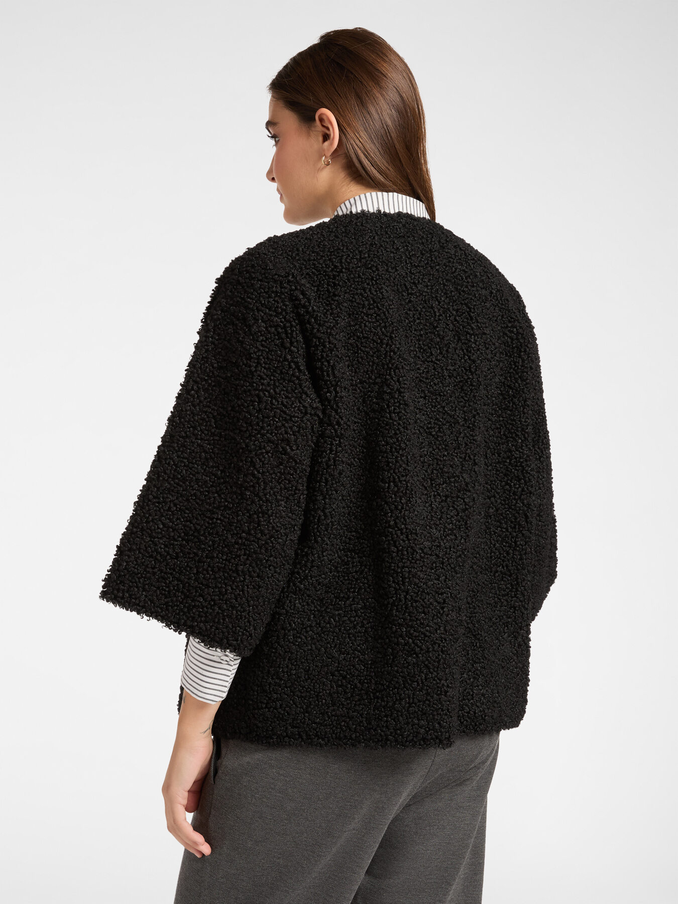 Plush fabric jacket with pins image number 1