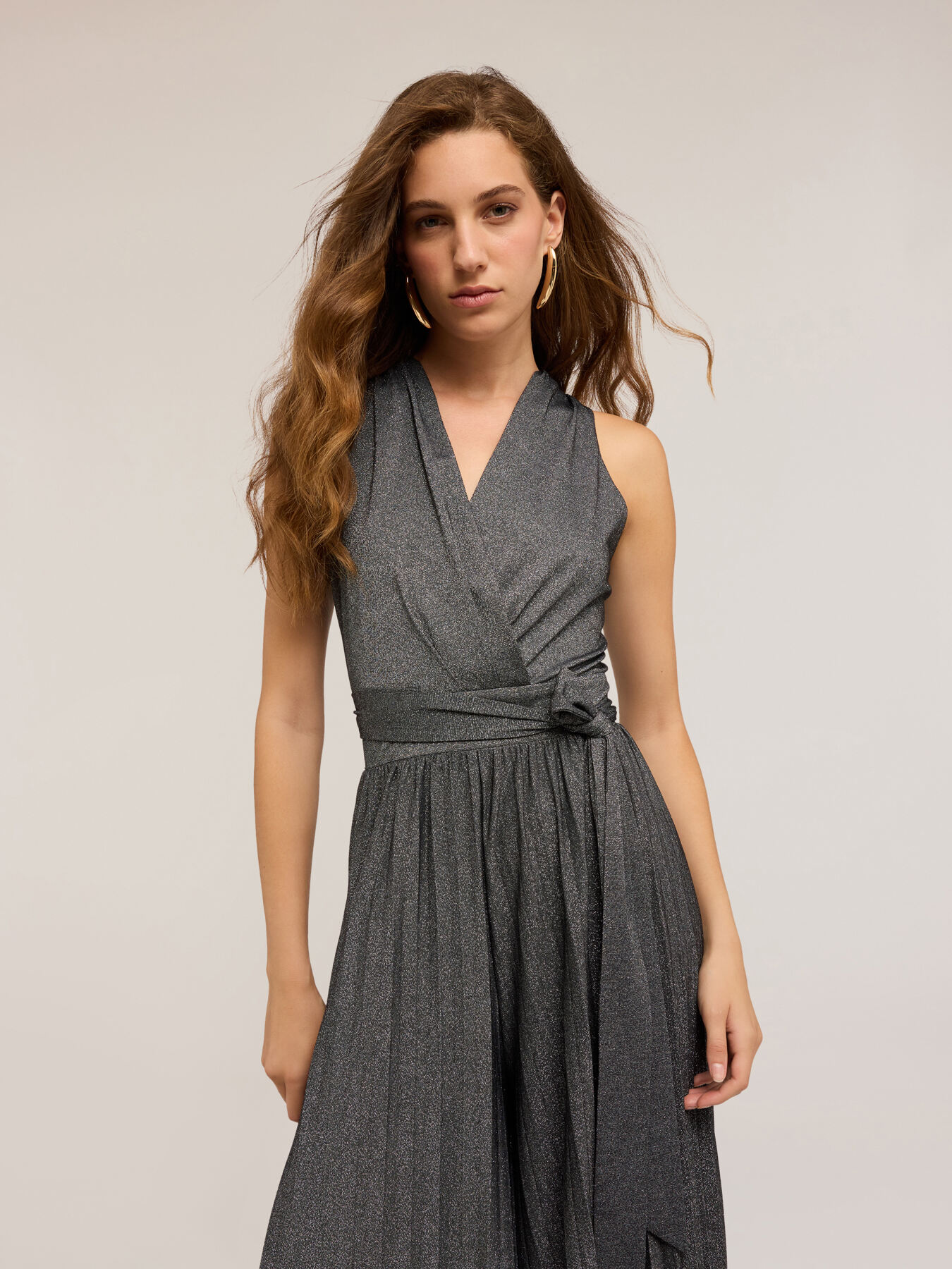 Pleated lurex jumpsuit image number 1
