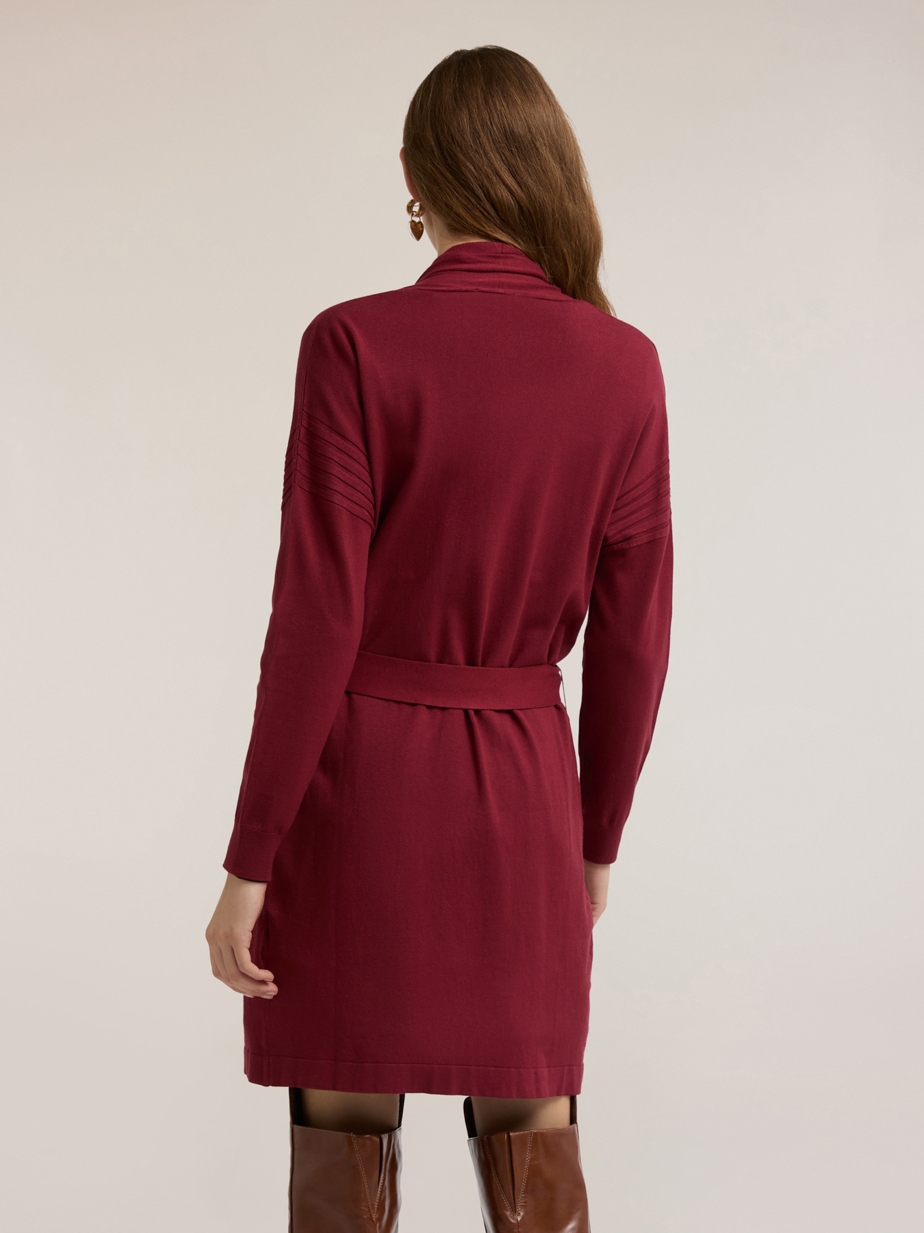 Long cardigan with belt image number 1