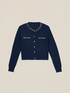 Cotton blend cardigan with jewel details image number 3