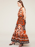 Ethnic patterned muslin flared top image number 3