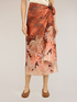 Pareo-effect satin skirt with print image number 2