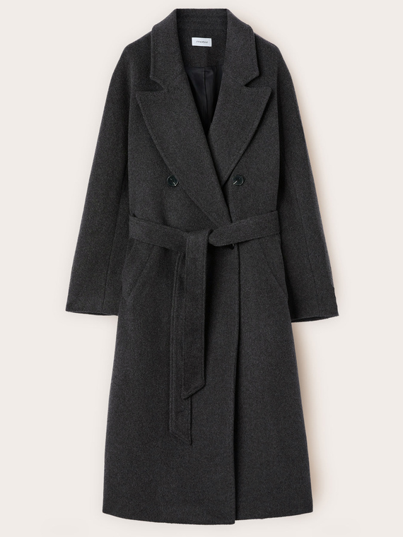 Manteau croisé en drap de laine mélangée