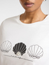 Printed cotton T-shirt with pearls image number 3