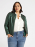 Shimmer fabric biker jacket image number 2