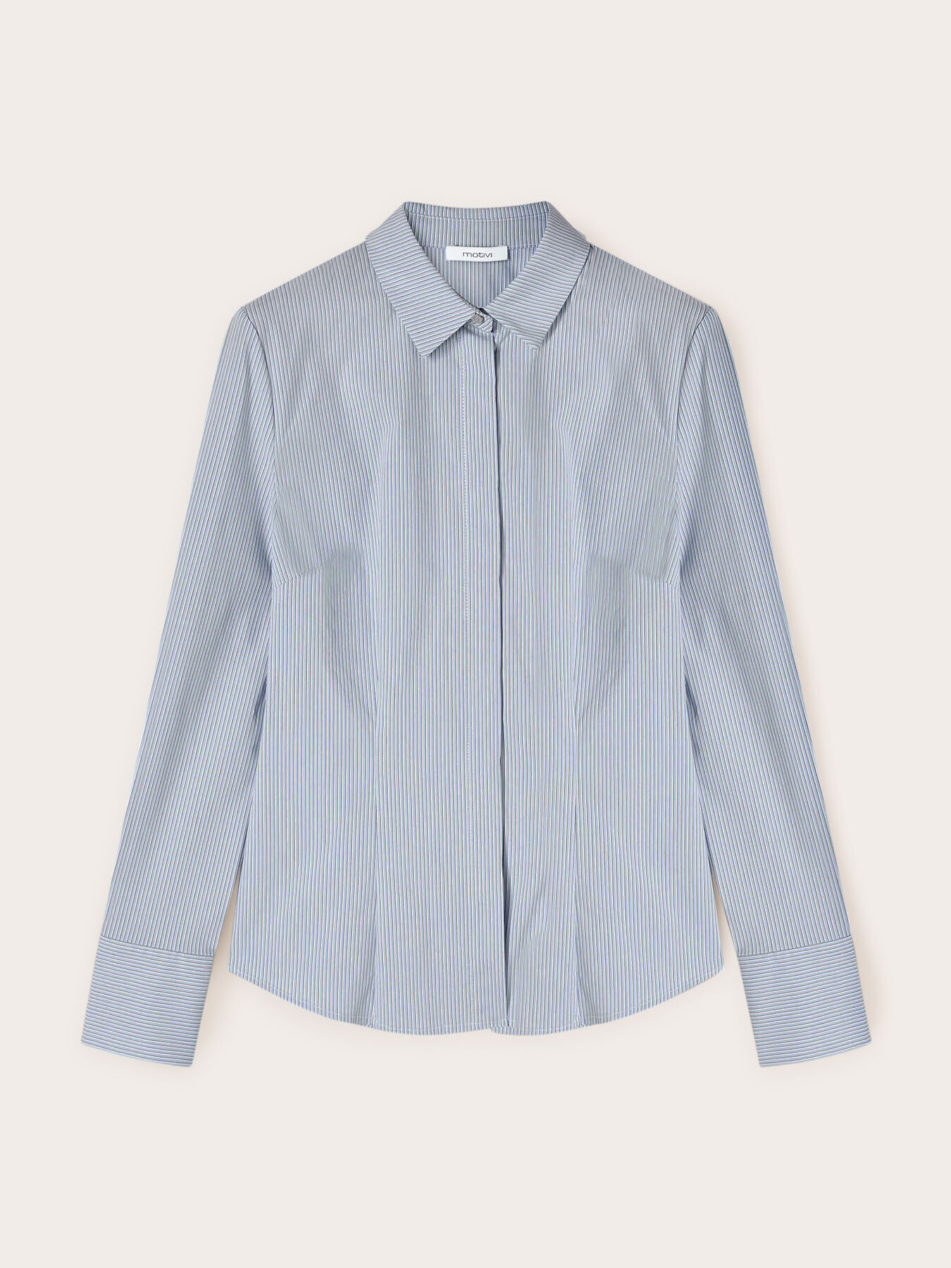 Striped poplin shirt image number 0
