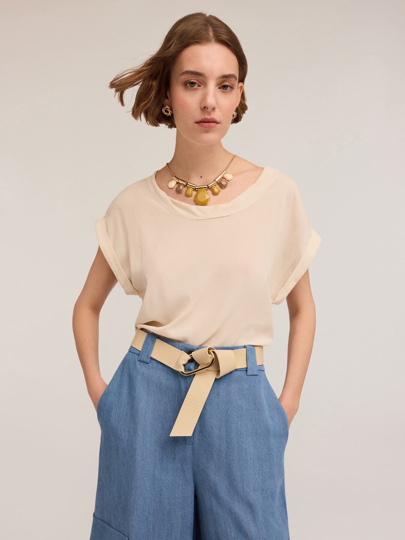 Blusa con bordo ritorto image number 0