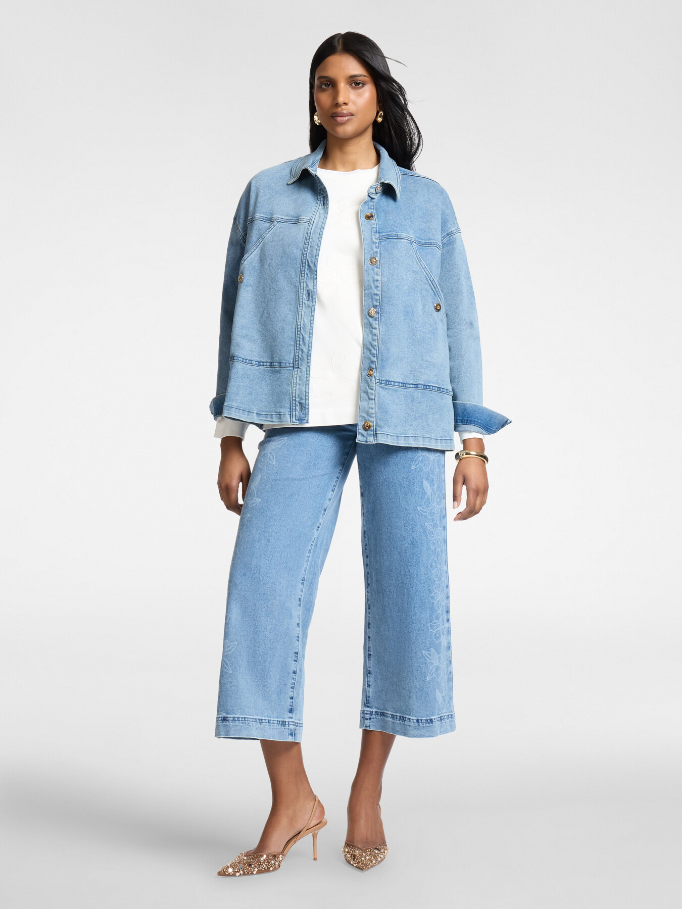 Stone washed denim jacket image number 2