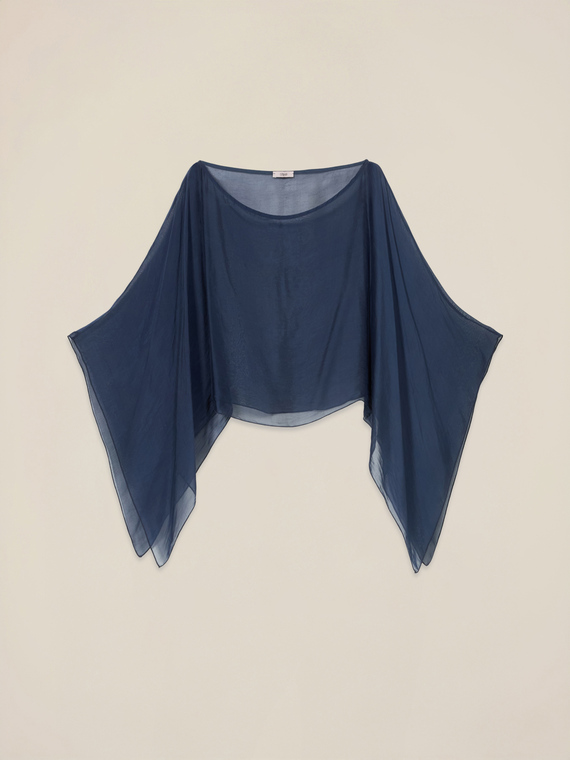 Silk blend voile shrug