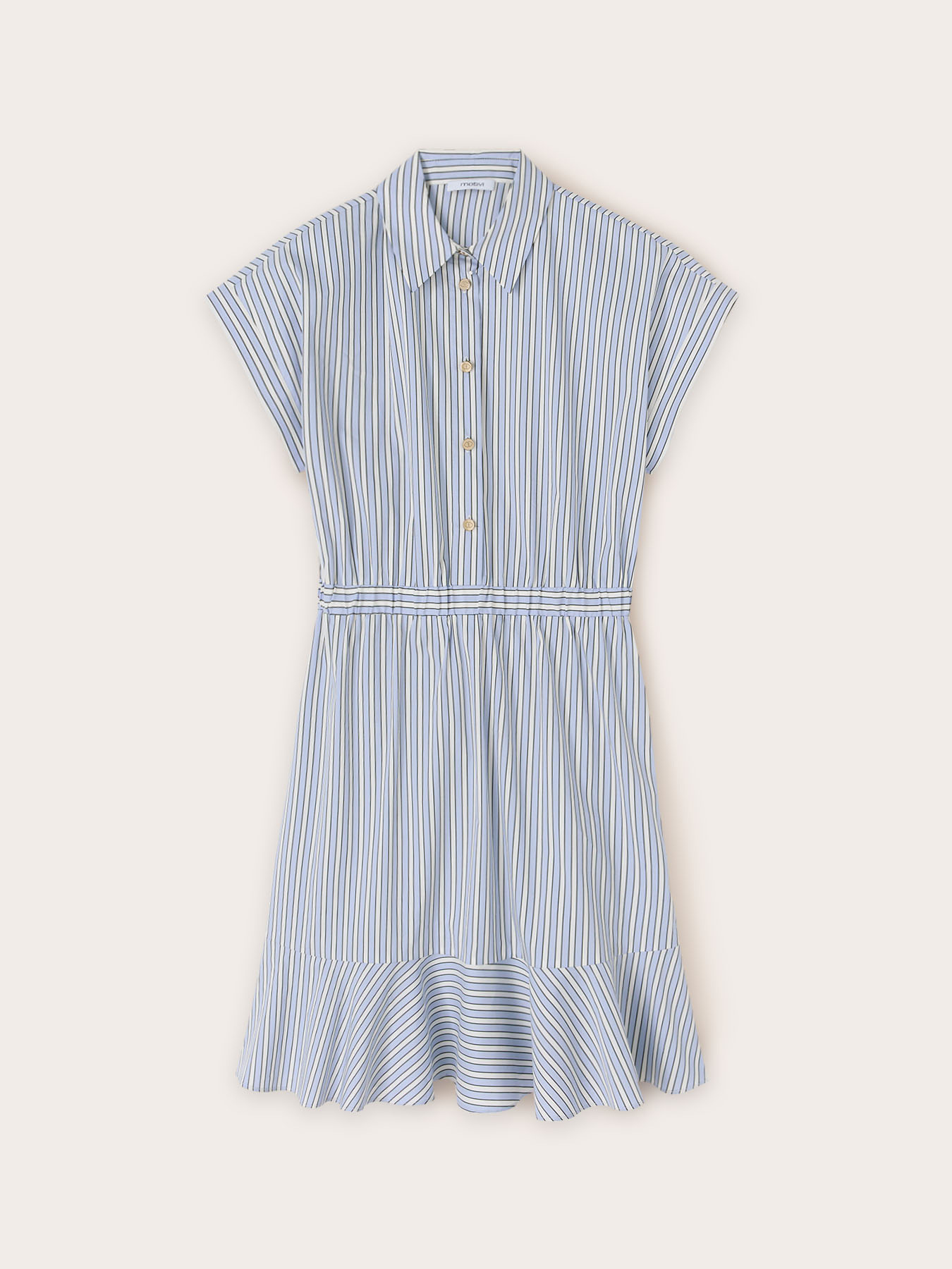 Striped cotton chemisier dress image number 4