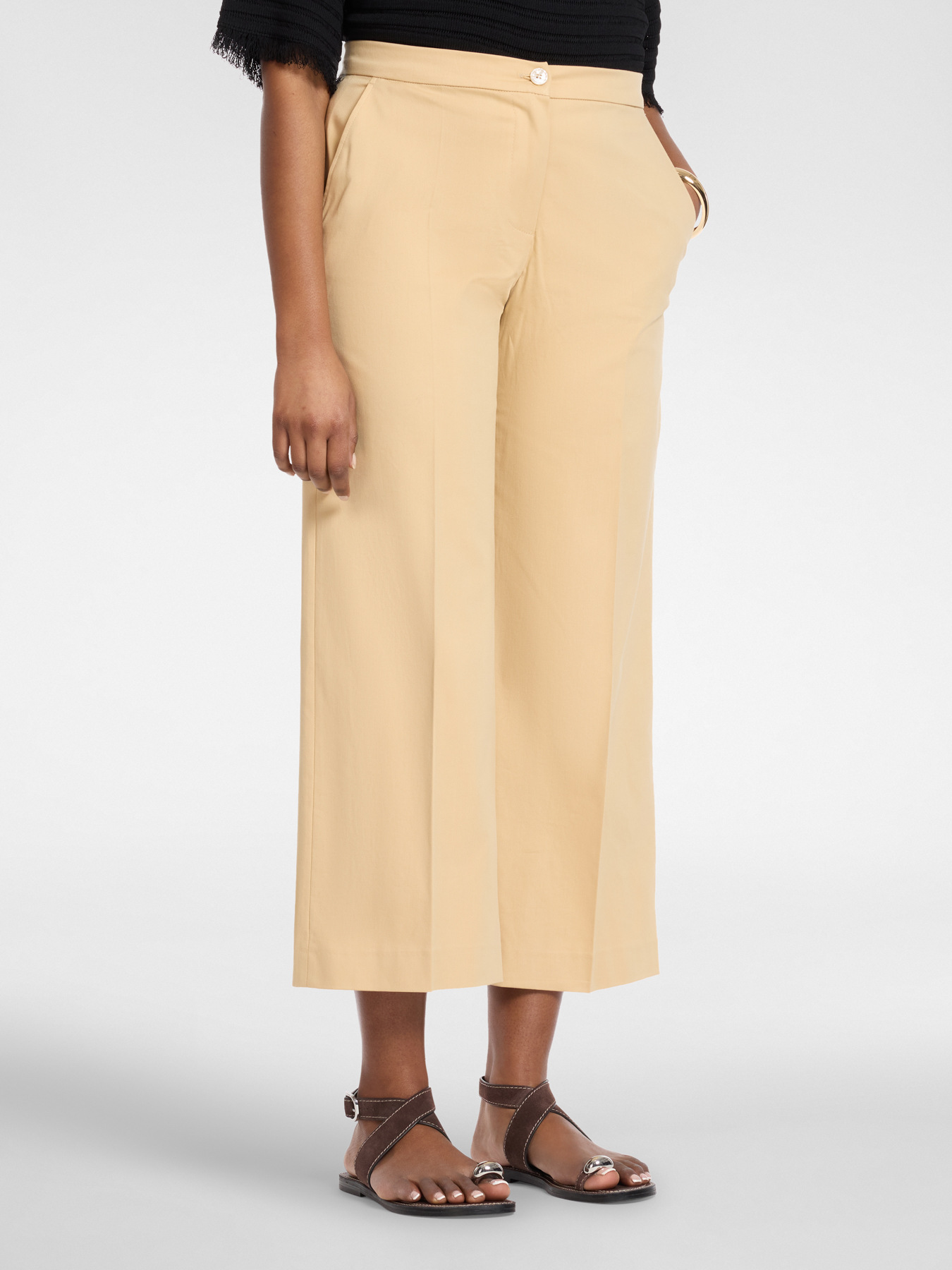 Cropped gabardine trousers image number 2