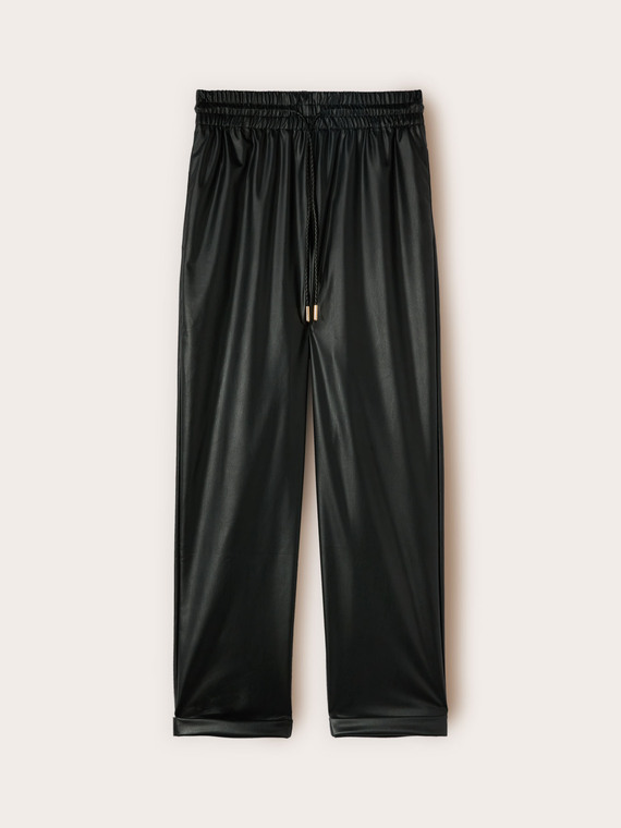 Pantaloni joggers in tessuto spalmato
