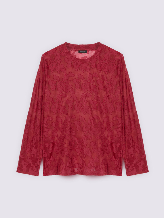 T-shirt in pizzo con motivo floreale