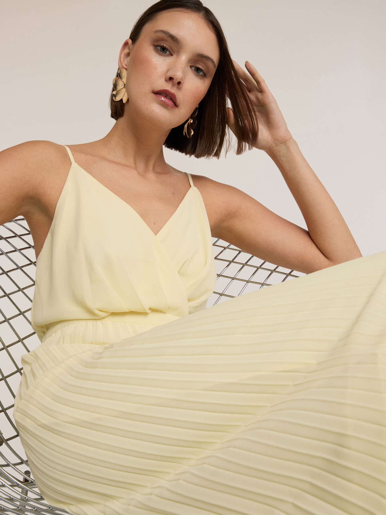 Long pleated georgette jumpsuit image number 2