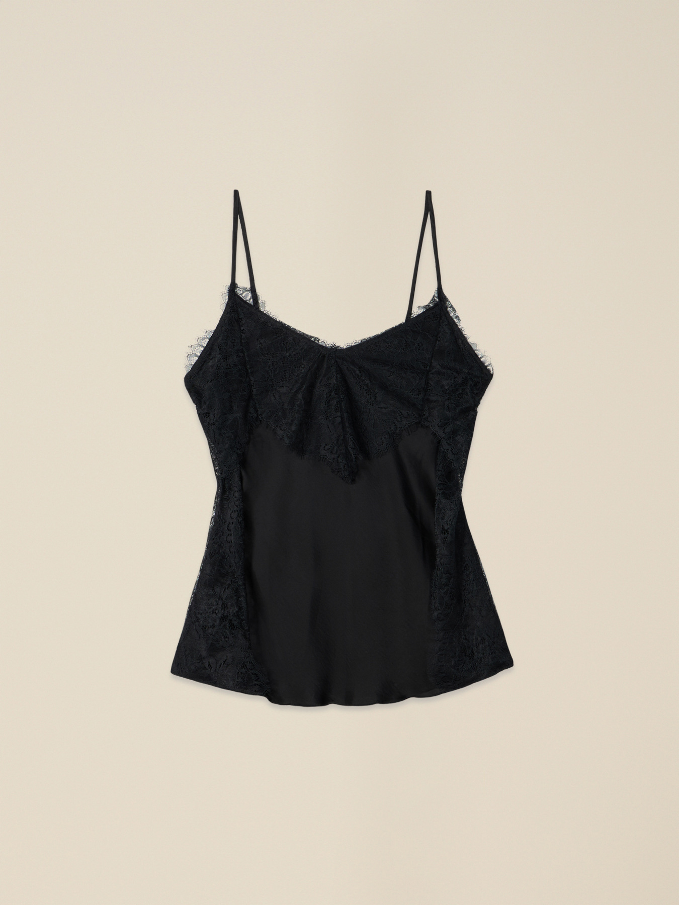 Top in raso con pizzo image number 3