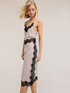 Sheath dress in twill with lace inserts image number 3