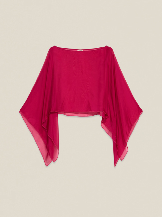 Silk blend chiffon shrug