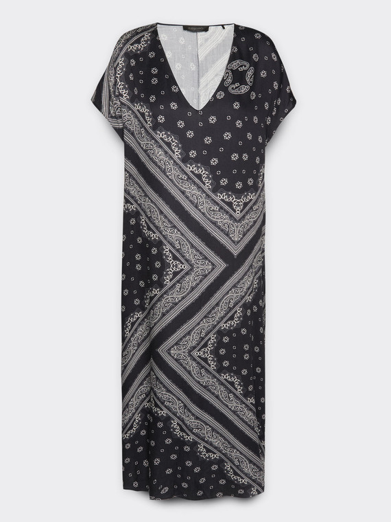 Midikleid mit Tuchdruck