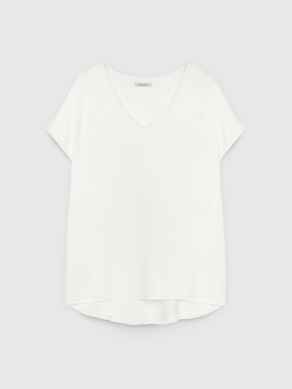 T-Shirt aus Satin und Jersey