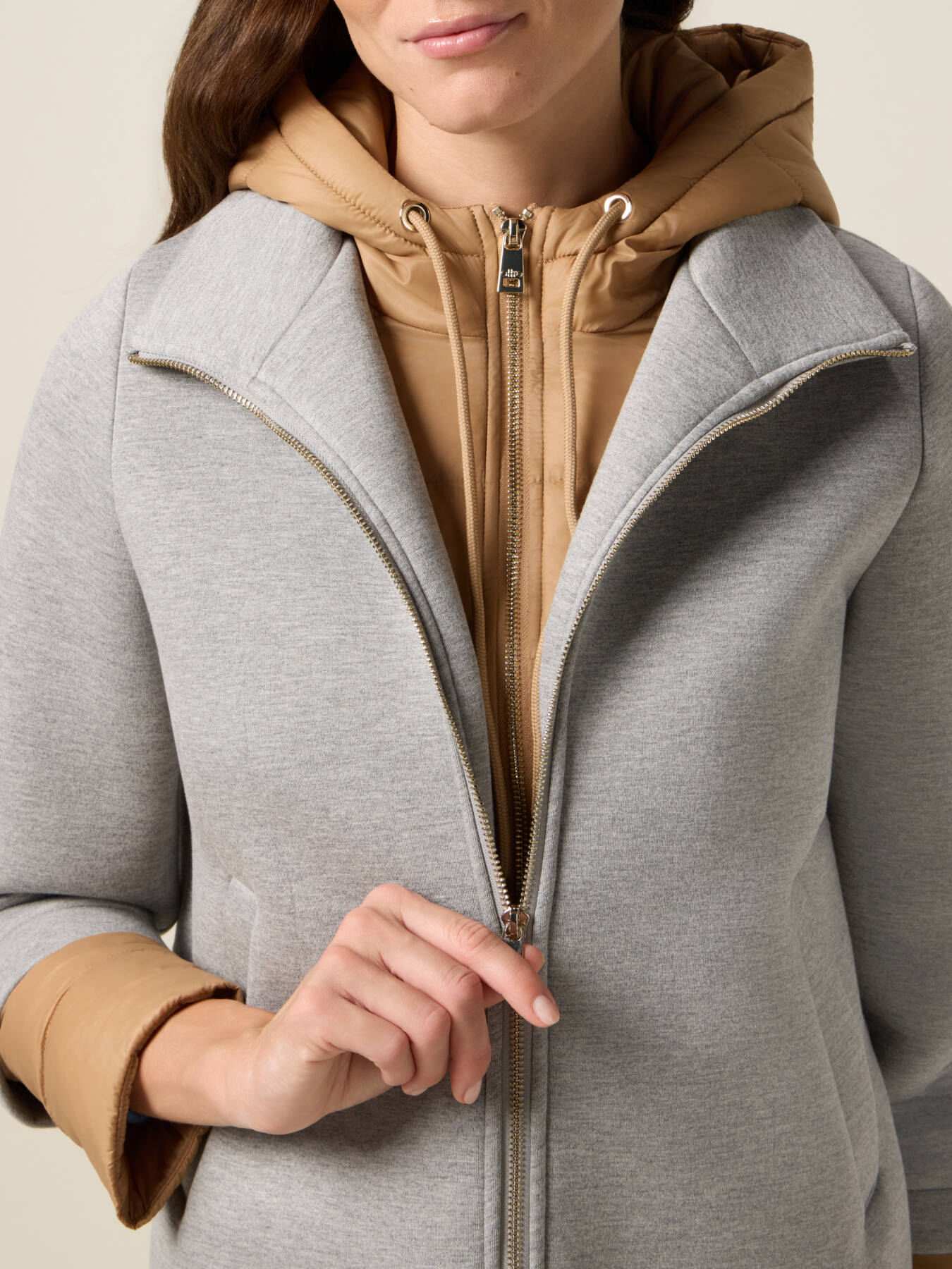 Giubbotto bimaterico combinato image number 2