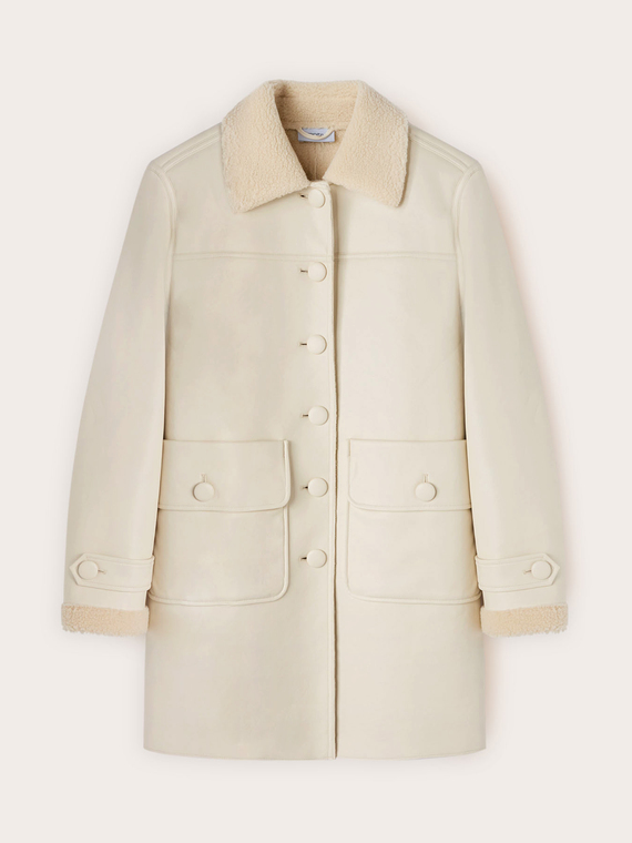 Shearling effect coat