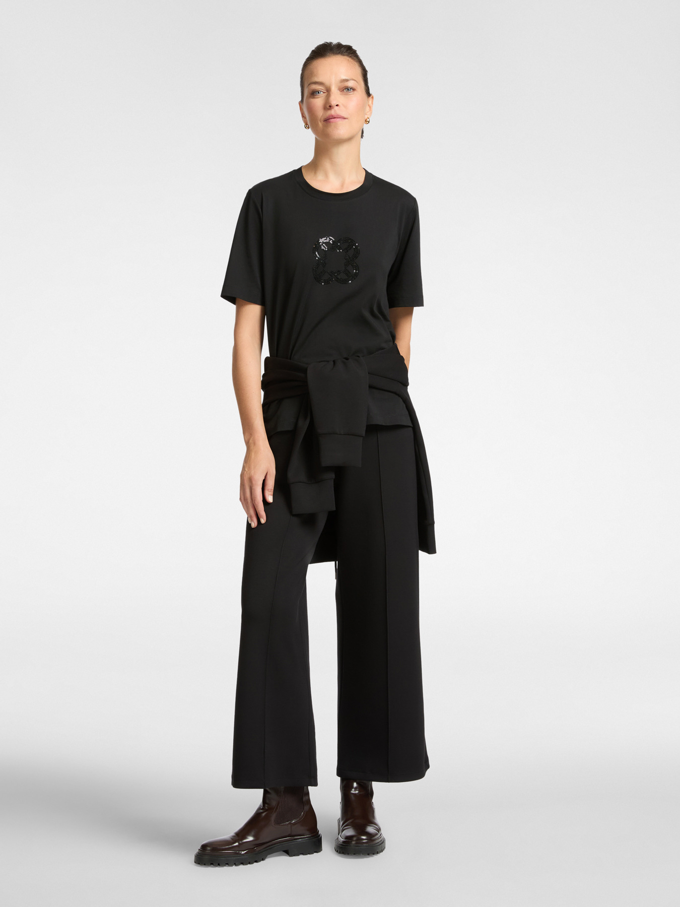 Camiseta de corte relaxado com bordado Monograma image number 2