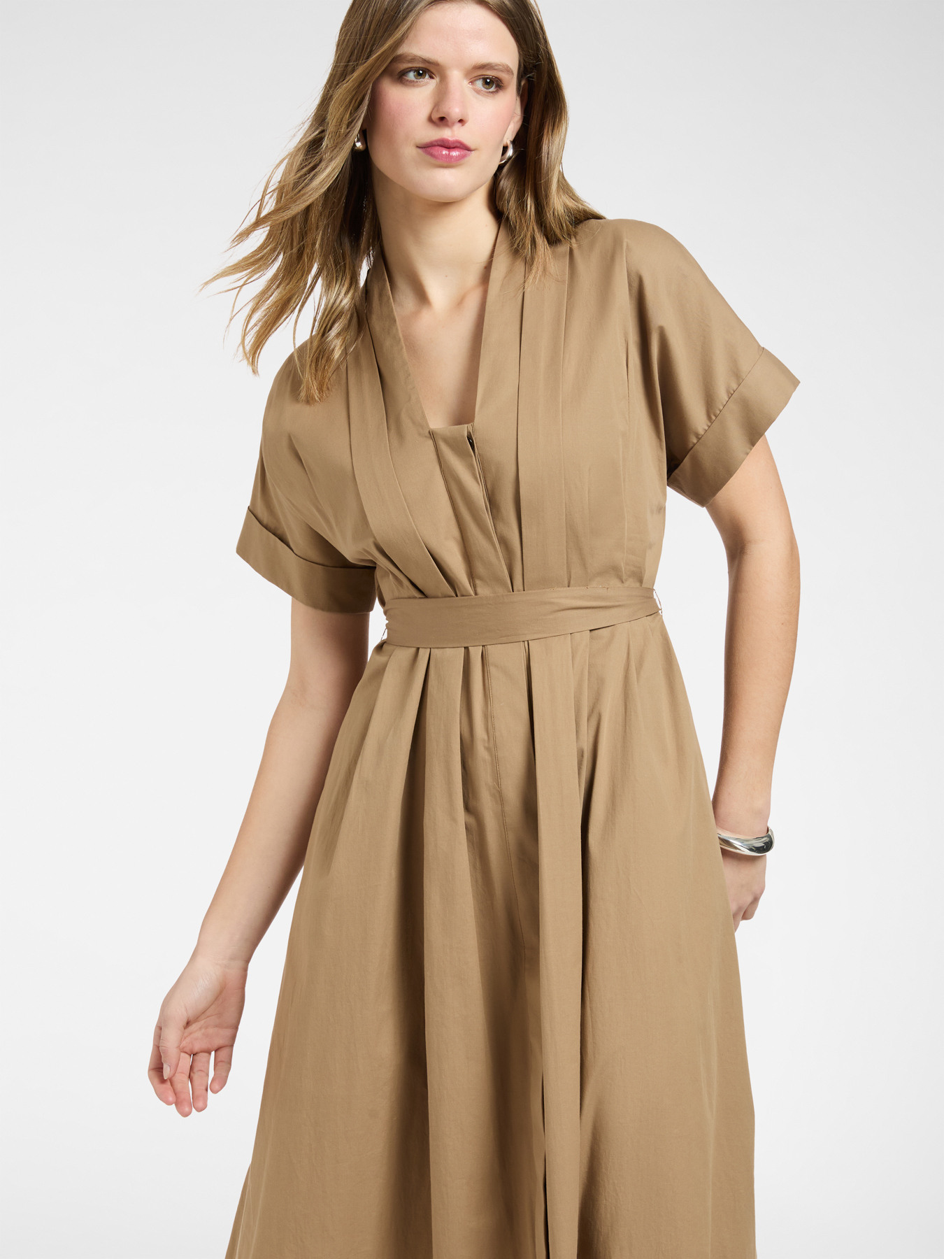 Flare dress with belt image number 0