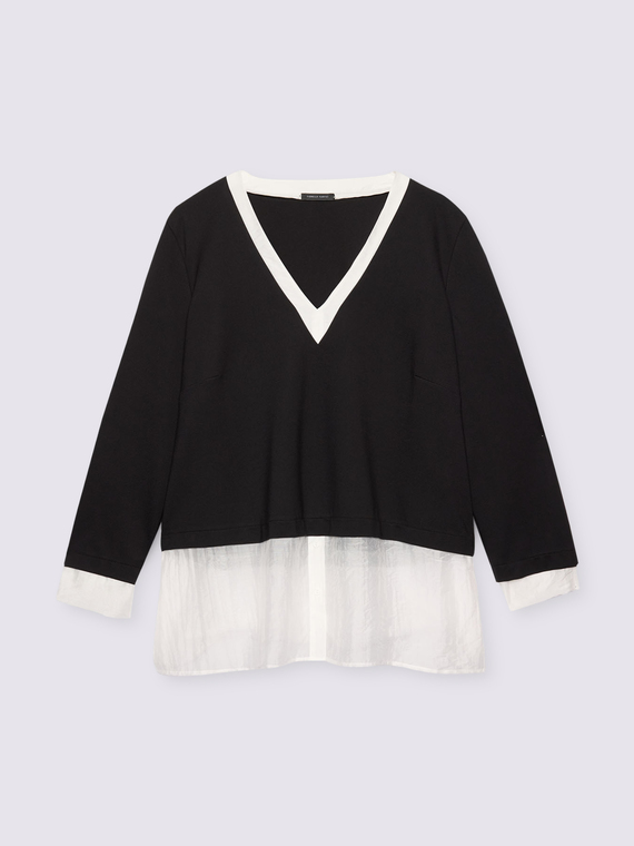 Chemise avec sweat-shirt en jersey int&eacute;gr&eacute;