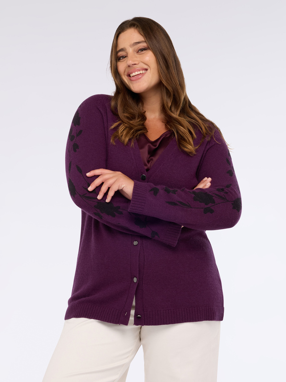 Strickjacke mit Blumenmuster