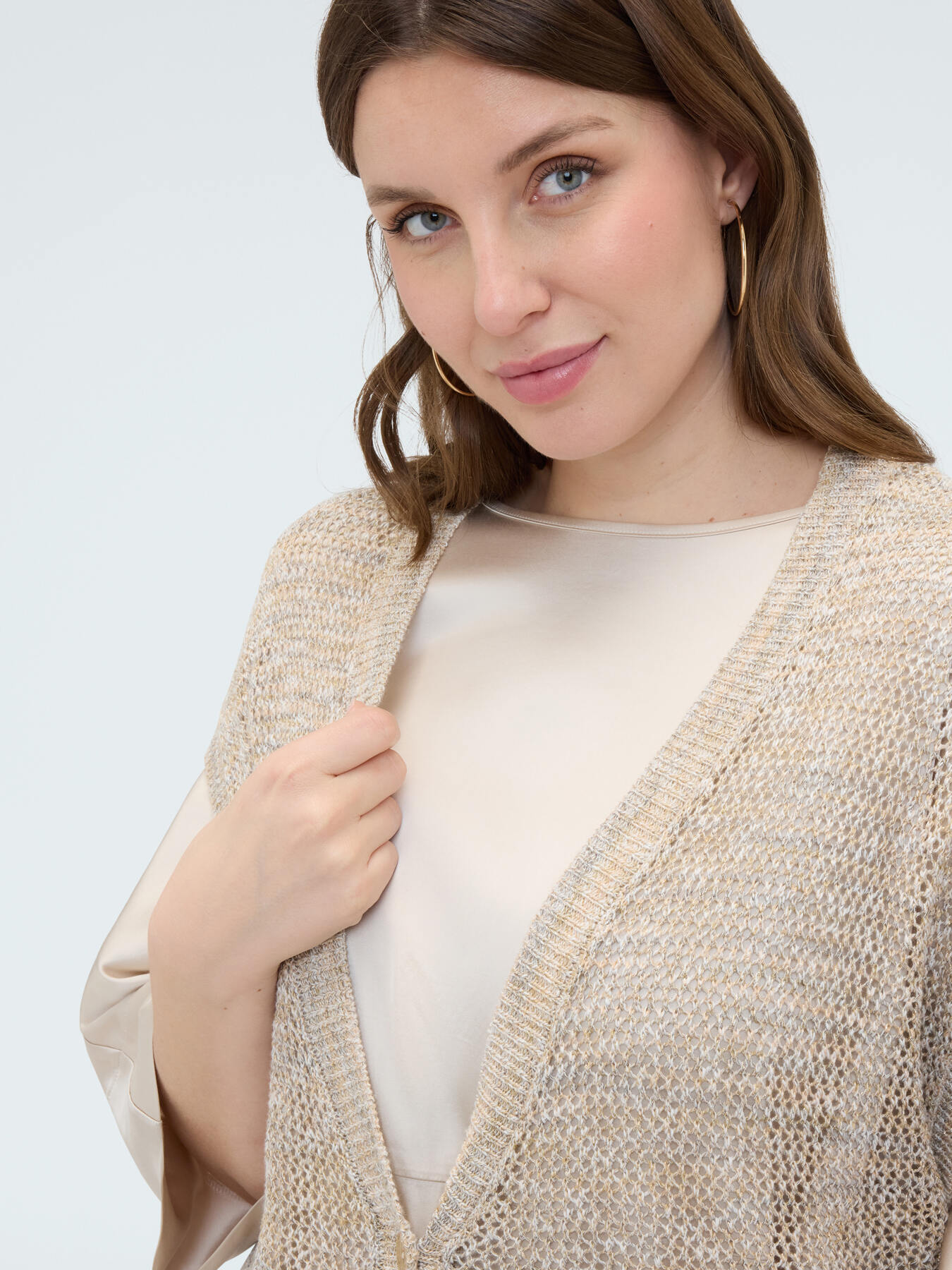 Maxi openwork knit gilet image number 3