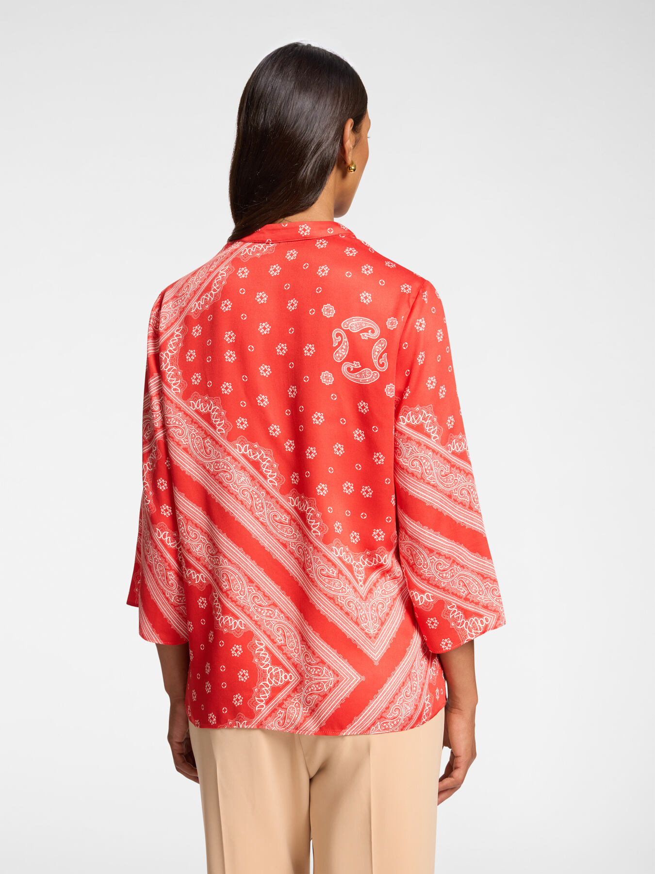 Bluse mit Schal-Print image number 1