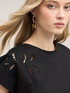 Jersey t-shirt with sangallo embroidery image number 0