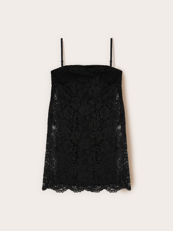 Perforated lace minidress