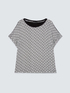 Zweifarbiges T-Shirt mit Streifen und Punkten image number 4
