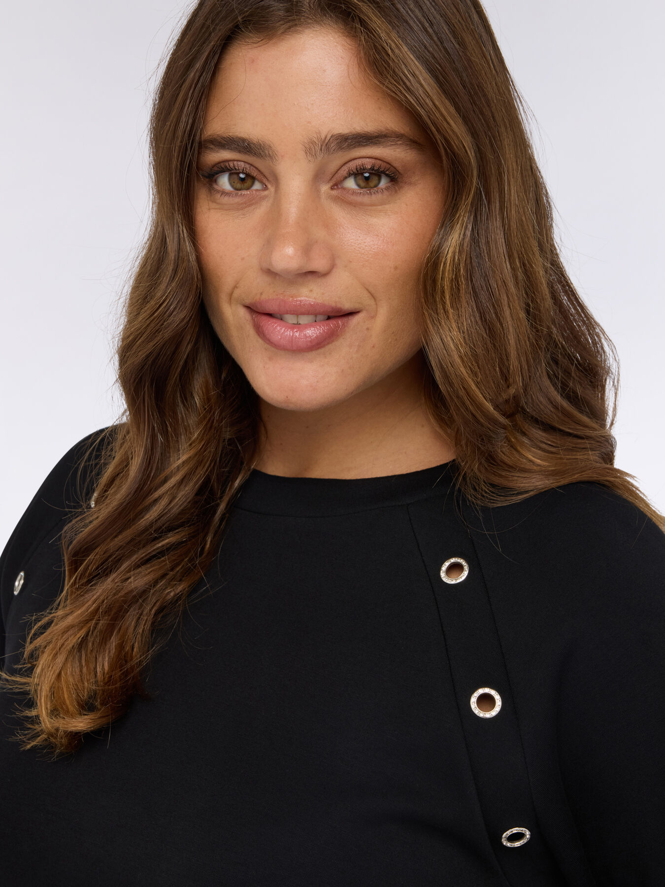 Sweatshirt with eyelet detail image number 2