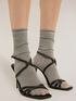 Sheer ribbed lurex ankle socks image number 0