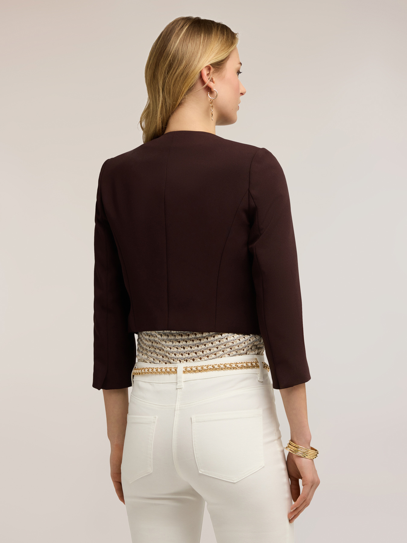 Structured jacket in cady crepe image number 1