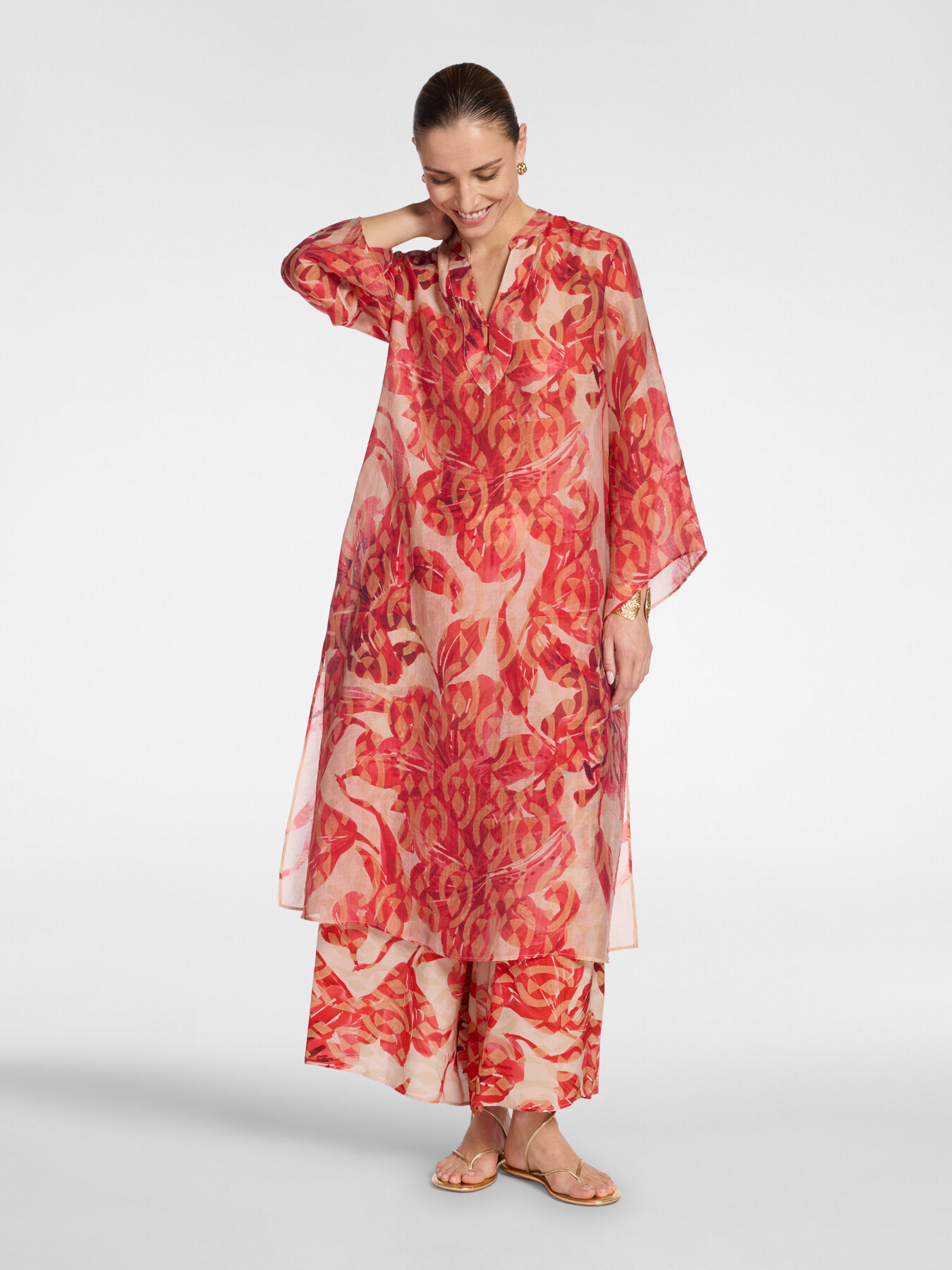 Printed long dress image number 0