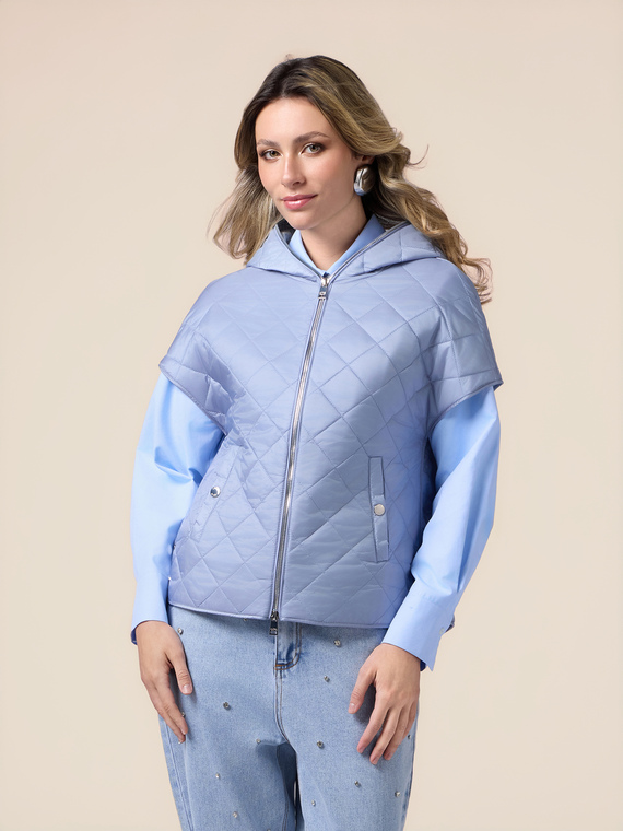 Quilted cape with jersey lining