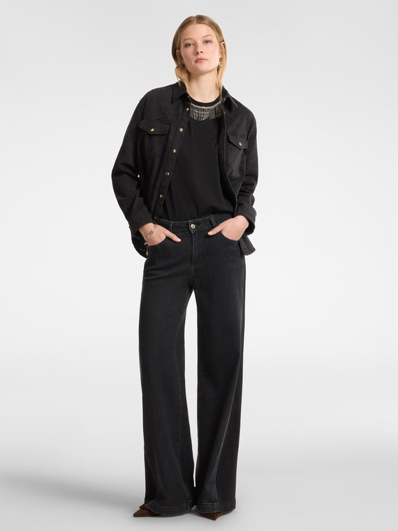 Flare-Jeans mit seitlichen Einsätzen