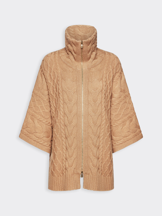 Cardigan en maille torsadée pure laine