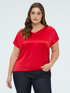 Two-material V-neck T-shirt image number 0